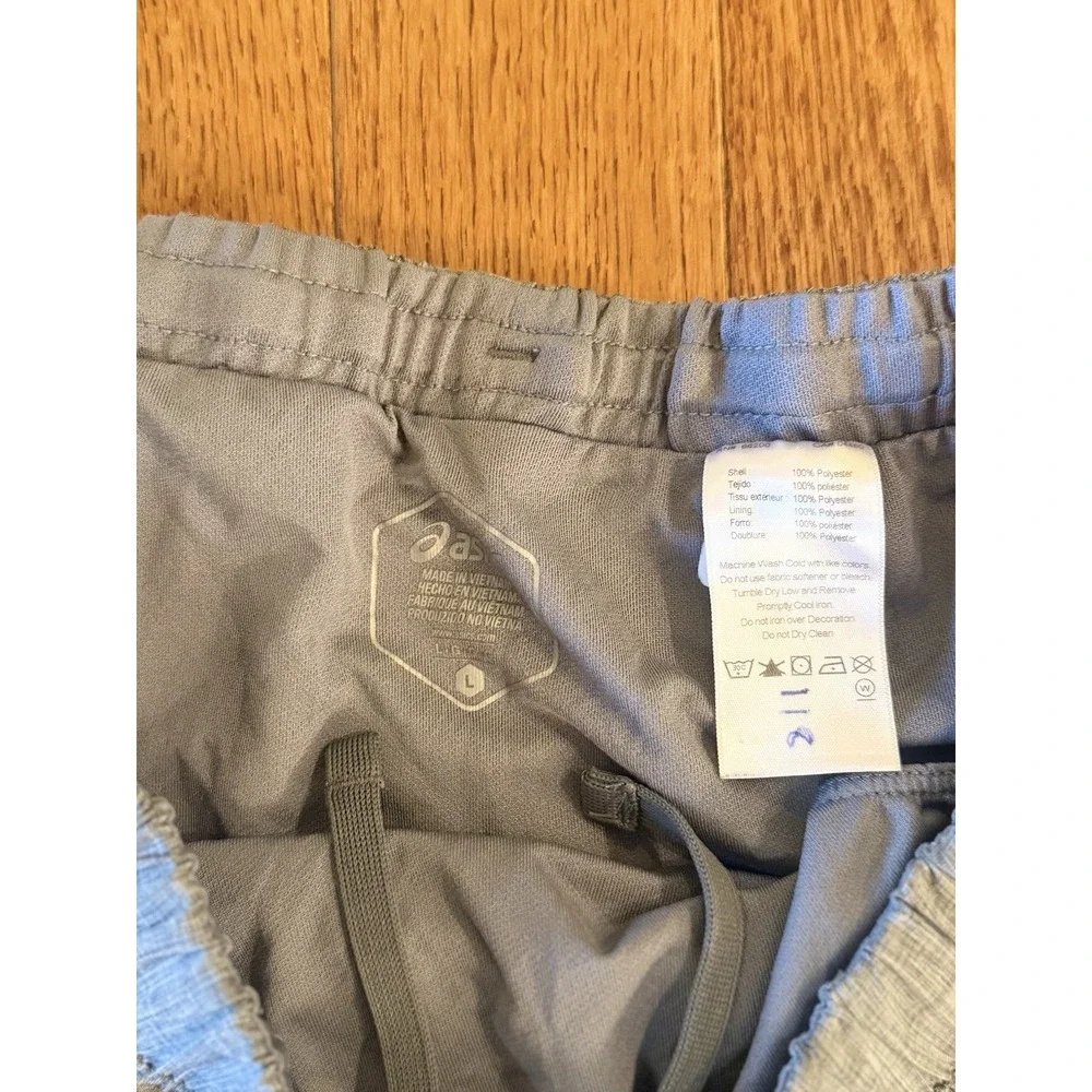 Asics DRY Ready Set Gym Running Shorts Mens Large Brief Lined Zip Pocket Active